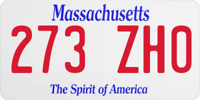 MA license plate 273ZH0