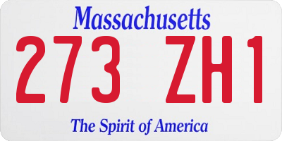 MA license plate 273ZH1