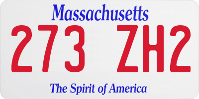 MA license plate 273ZH2
