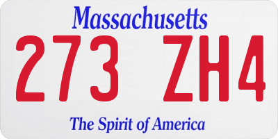 MA license plate 273ZH4