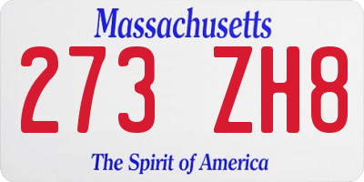 MA license plate 273ZH8