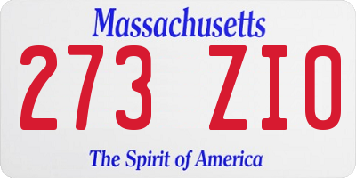 MA license plate 273ZI0