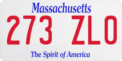 MA license plate 273ZL0