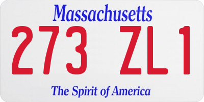 MA license plate 273ZL1