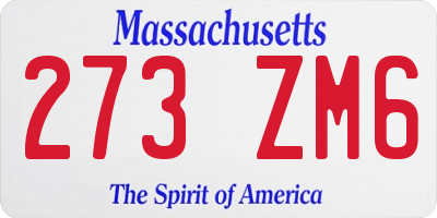 MA license plate 273ZM6