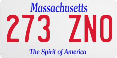 MA license plate 273ZN0