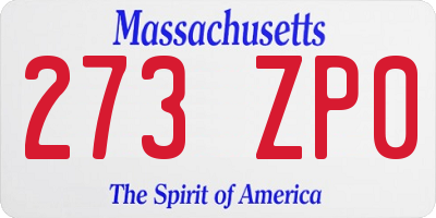 MA license plate 273ZP0