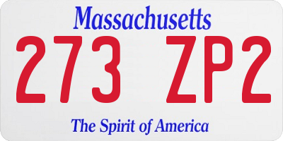 MA license plate 273ZP2