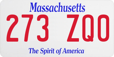 MA license plate 273ZQ0