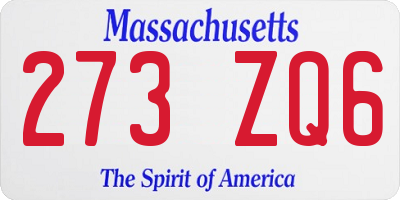 MA license plate 273ZQ6
