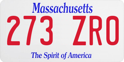 MA license plate 273ZR0