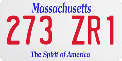 MA license plate 273ZR1