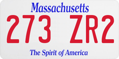 MA license plate 273ZR2