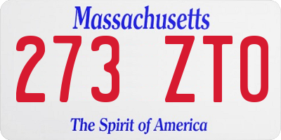 MA license plate 273ZT0