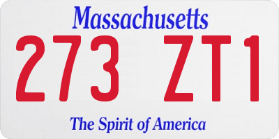 MA license plate 273ZT1