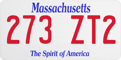 MA license plate 273ZT2