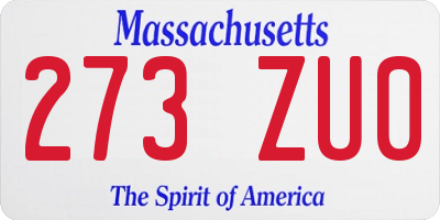 MA license plate 273ZU0