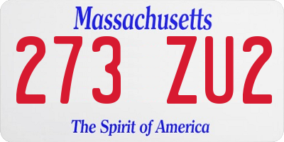 MA license plate 273ZU2