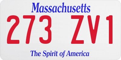 MA license plate 273ZV1
