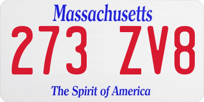 MA license plate 273ZV8