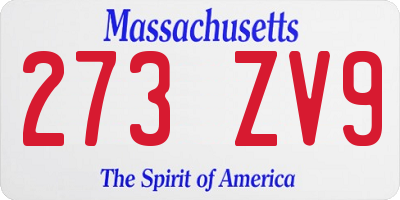 MA license plate 273ZV9