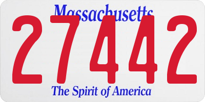 MA license plate 27442