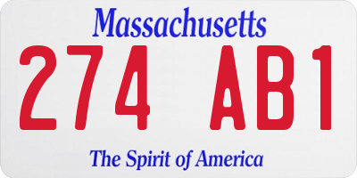 MA license plate 274AB1