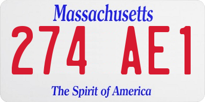 MA license plate 274AE1