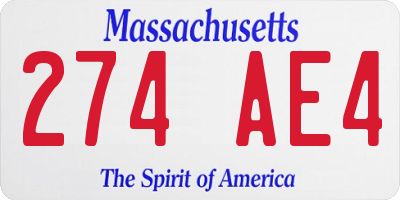 MA license plate 274AE4