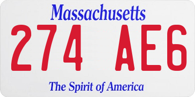 MA license plate 274AE6