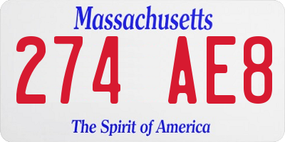MA license plate 274AE8