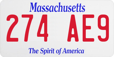MA license plate 274AE9