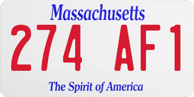 MA license plate 274AF1
