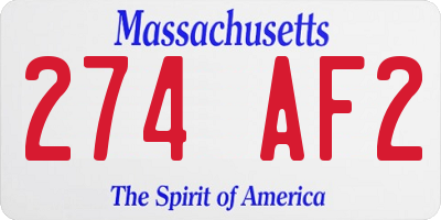 MA license plate 274AF2