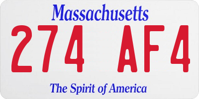 MA license plate 274AF4