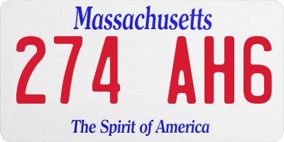 MA license plate 274AH6