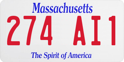 MA license plate 274AI1