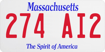 MA license plate 274AI2