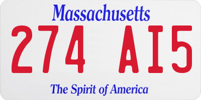 MA license plate 274AI5