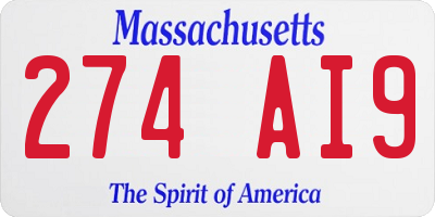 MA license plate 274AI9