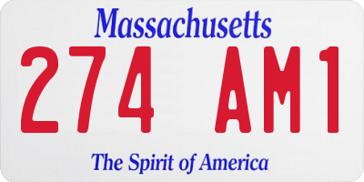 MA license plate 274AM1