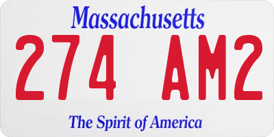 MA license plate 274AM2