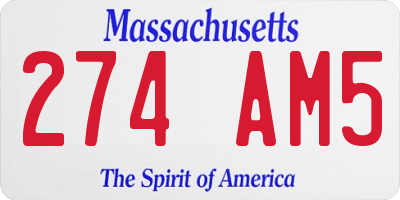 MA license plate 274AM5
