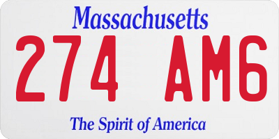 MA license plate 274AM6