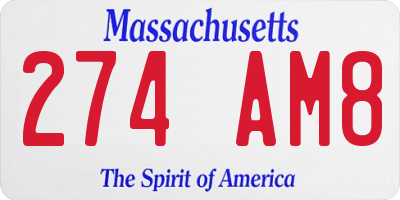 MA license plate 274AM8