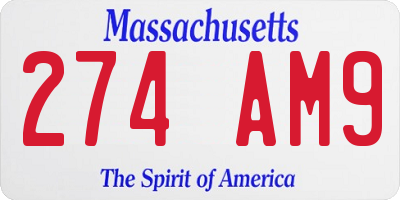 MA license plate 274AM9
