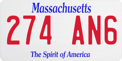 MA license plate 274AN6