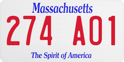 MA license plate 274AO1