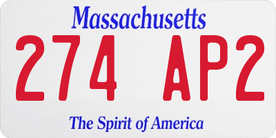 MA license plate 274AP2