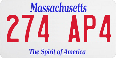 MA license plate 274AP4